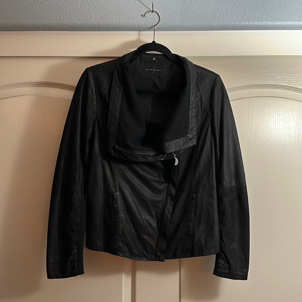 ELIE TAHARI 100% GENUINE LAMB LEATHER JACKET